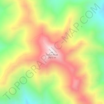 Mappa topografica Grays Peak, altitudine, rilievo