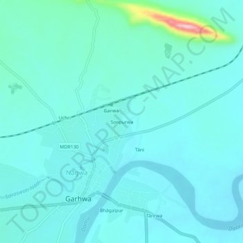 Mappa topografica Sonpurwa, altitudine, rilievo