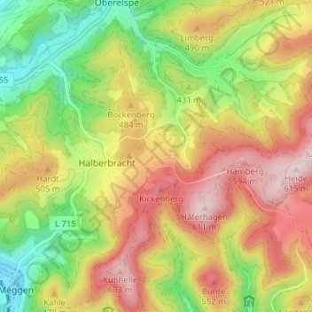 Mappa topografica Weißenstein, altitudine, rilievo