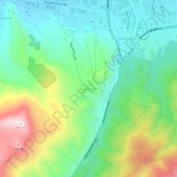 Mappa topografica Kayapınar, altitudine, rilievo
