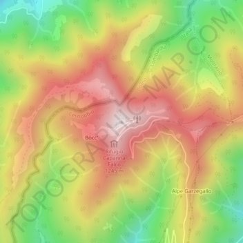 Mappa topografica Monte Bisbino, altitudine, rilievo