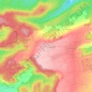 Mappa topografica Brittheim, altitudine, rilievo