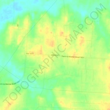Mappa topografica Whitton, altitudine, rilievo