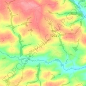 Mappa topografica Venngreen, altitudine, rilievo
