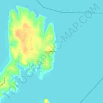 Mappa topografica Preston, altitudine, rilievo