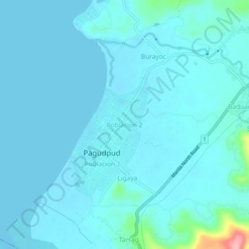 Mappa topografica Poblacion 2, altitudine, rilievo