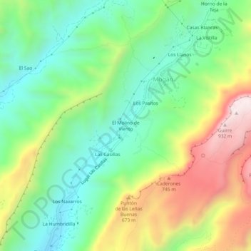 Mappa topografica El Molino de Viento, altitudine, rilievo