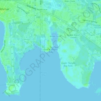 Mappa topografica Point at Mobbly Bay, altitudine, rilievo