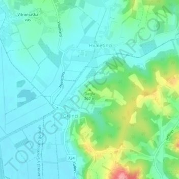 Mappa topografica Degla, altitudine, rilievo