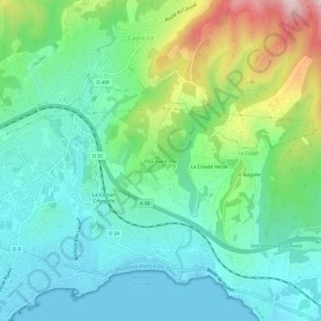 Mappa topografica Clos Saint-Éloi, altitudine, rilievo