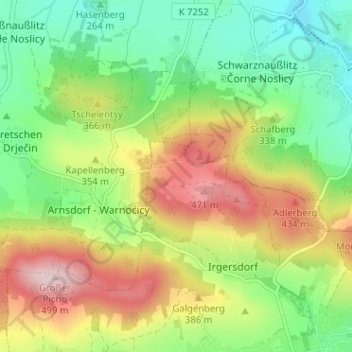 Mappa topografica Sora, altitudine, rilievo