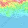 Mappa topografica Ponce, altitudine, rilievo