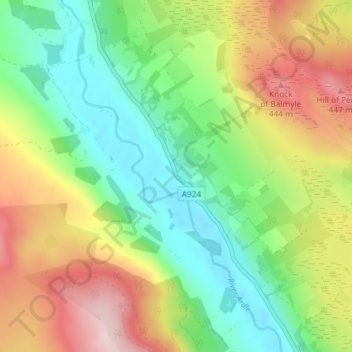 Mappa topografica Ballintuim, altitudine, rilievo