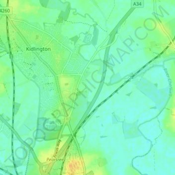 Mappa topografica Gosford, altitudine, rilievo