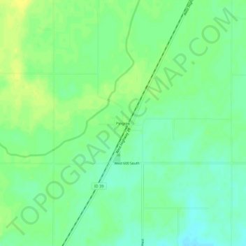 Mappa topografica Pingree, altitudine, rilievo