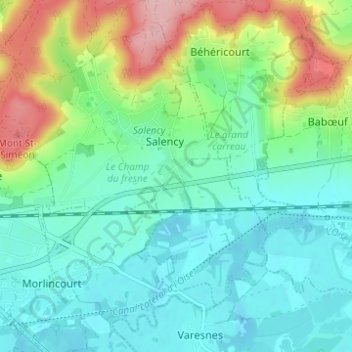 Mappa topografica La Rosière, altitudine, rilievo