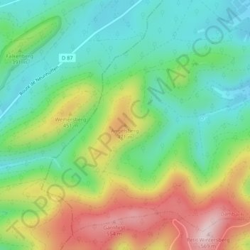 Mappa topografica Angelsberg, altitudine, rilievo