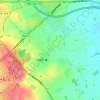 Mappa topografica Lynn, altitudine, rilievo