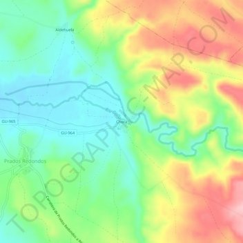 Mappa topografica Chera, altitudine, rilievo