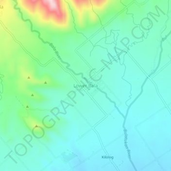 Mappa topografica Lower Bala, altitudine, rilievo