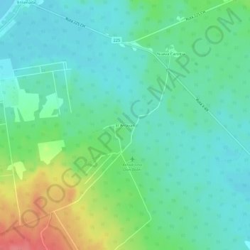 Mappa topografica El Arrayan, altitudine, rilievo