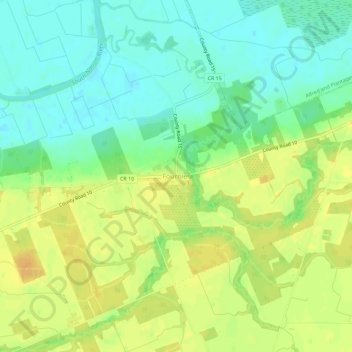 Mappa topografica Fournier, altitudine, rilievo