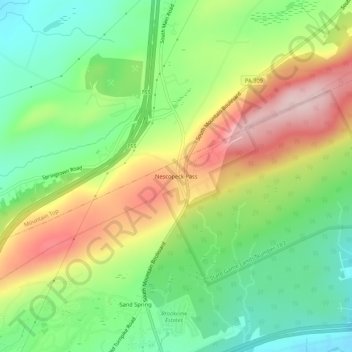 Mappa topografica Nescopeck Pass, altitudine, rilievo