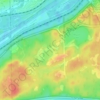 Mappa topografica Bull Frog Lake Dam, altitudine, rilievo