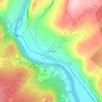 Mappa topografica Sparrow Bush, altitudine, rilievo