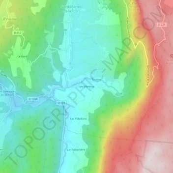 Mappa topografica Les Moreaux, altitudine, rilievo