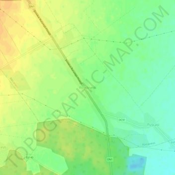 Mappa topografica Românești, altitudine, rilievo