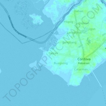 Mappa topografica Day-as, altitudine, rilievo
