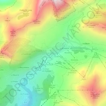 Mappa topografica Le Chinaillon, altitudine, rilievo