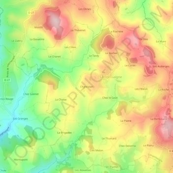 Mappa topografica Chancolan, altitudine, rilievo