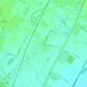 Mappa topografica Giarre, altitudine, rilievo