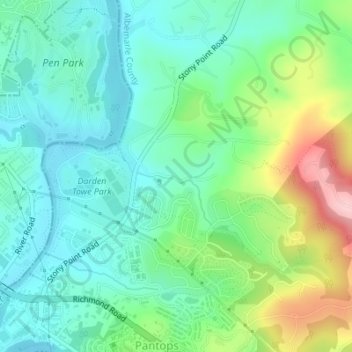 Mappa topografica Franklin, altitudine, rilievo