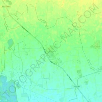 Mappa topografica Gallignano, altitudine, rilievo