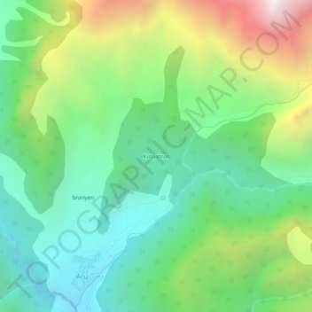 Mappa topografica Koothpathri, altitudine, rilievo