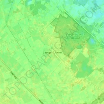Mappa topografica Langenboom, altitudine, rilievo