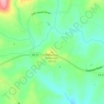 Mappa topografica Robertson Mountain, altitudine, rilievo
