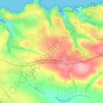Mappa topografica Trelights, altitudine, rilievo