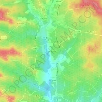 Mappa topografica Grand Babeau, altitudine, rilievo