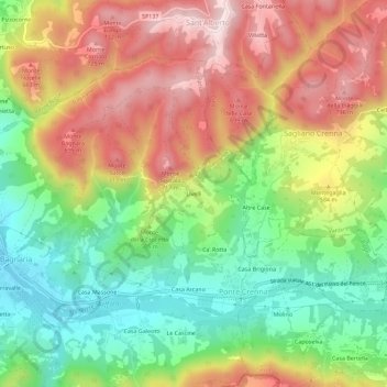 Mappa topografica Livelli, altitudine, rilievo