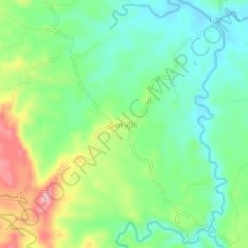 Mappa topografica San Jose, altitudine, rilievo