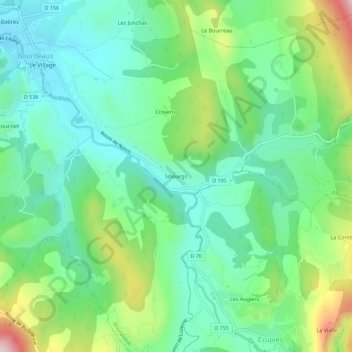 Mappa topografica Sibourgs, altitudine, rilievo