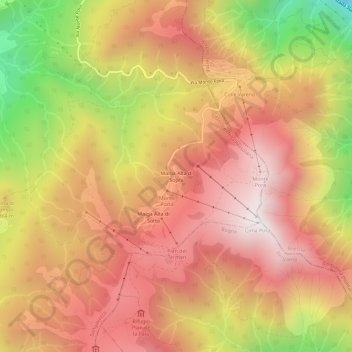 Mappa topografica Malga Alta di Sopra, altitudine, rilievo