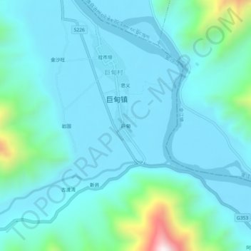Mappa topografica 巨甸, altitudine, rilievo