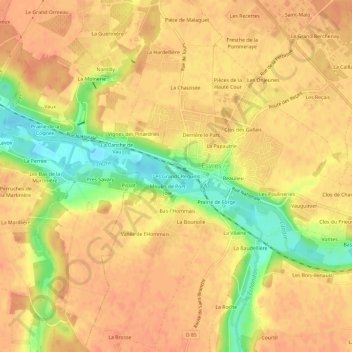 Mappa topografica Les Grands Reguins, altitudine, rilievo