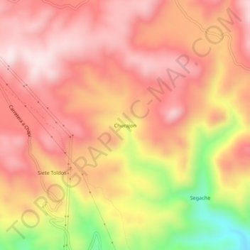 Mappa topografica Churajon, altitudine, rilievo