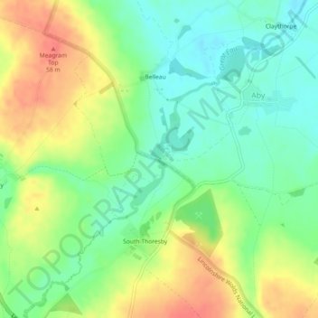 Mappa topografica Belleau Bridge, altitudine, rilievo